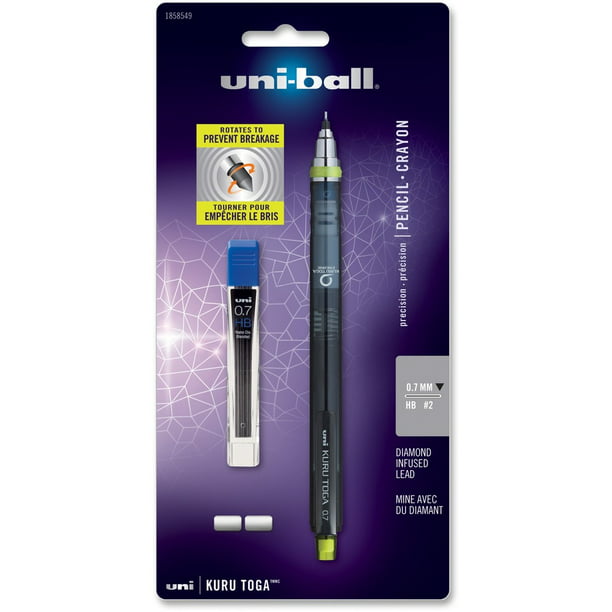 0.5mm HB + 10 Erasers Uni Ball Kuru Toga Refill Set 48 Leads 4 Tubes of 12